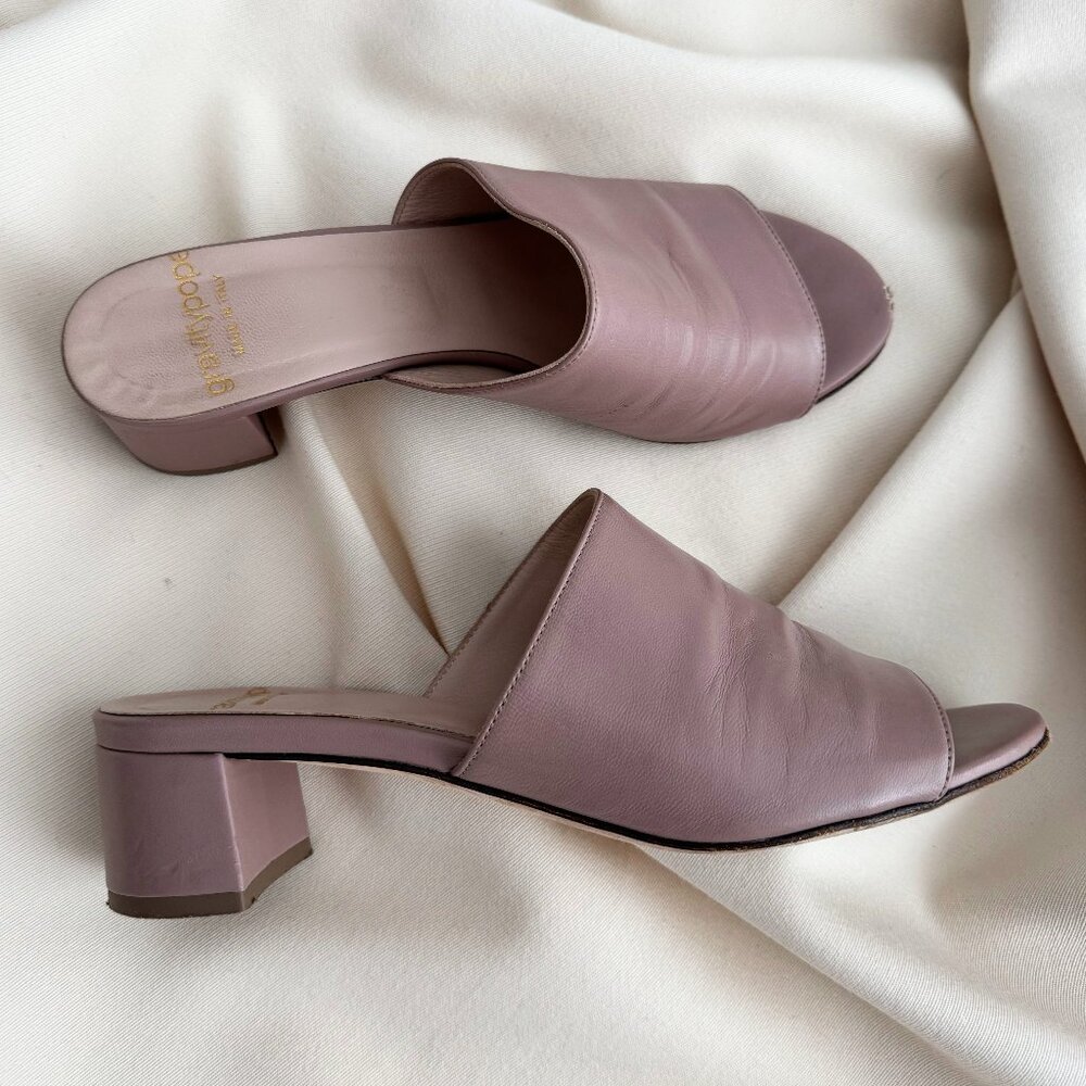 Gravitypope pink leather mules, size 38.5